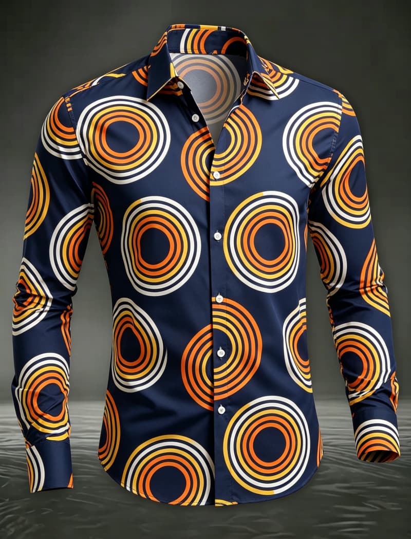 Men'S Fashion 70S - Trendy Men Button‑Up Shirt Retro 70s