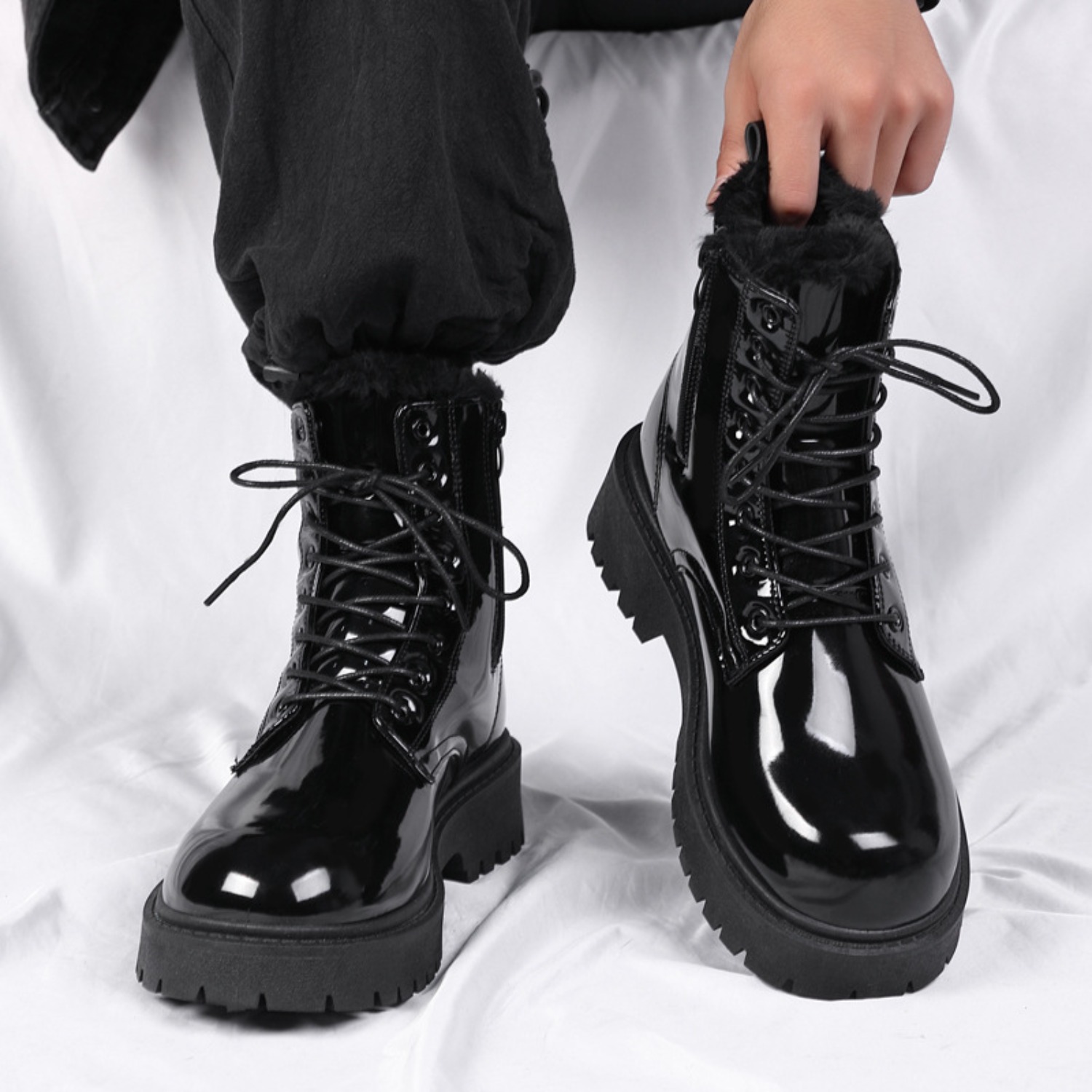 Men's warm plush high-top boot - Fashion Men'S Boots review and price