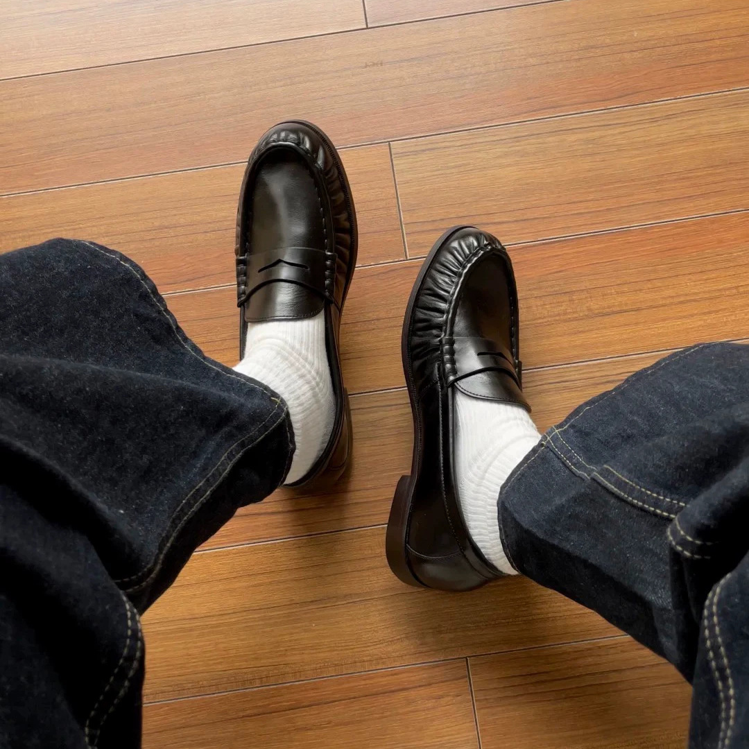 Wrinkles Round Head Male Flats - Mens Fashion Zapatos review and price