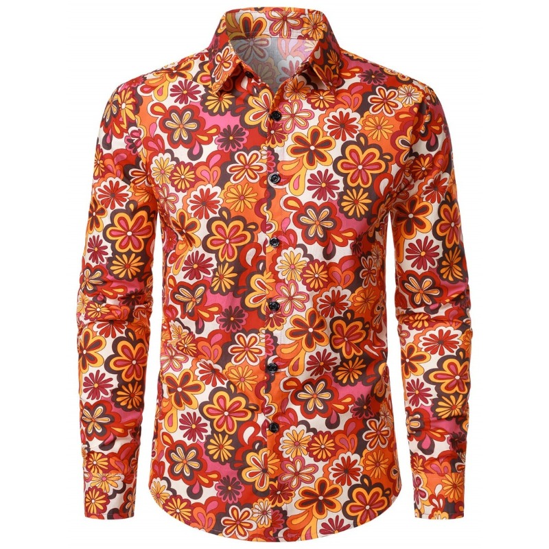 Men Retro 70s Hippie Floral Pr - Men'S Fashion 70S review and price