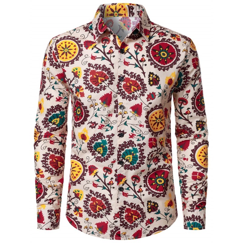 Men Retro 70s Hippie Floral Pr - Men'S Fashion 70S review and price