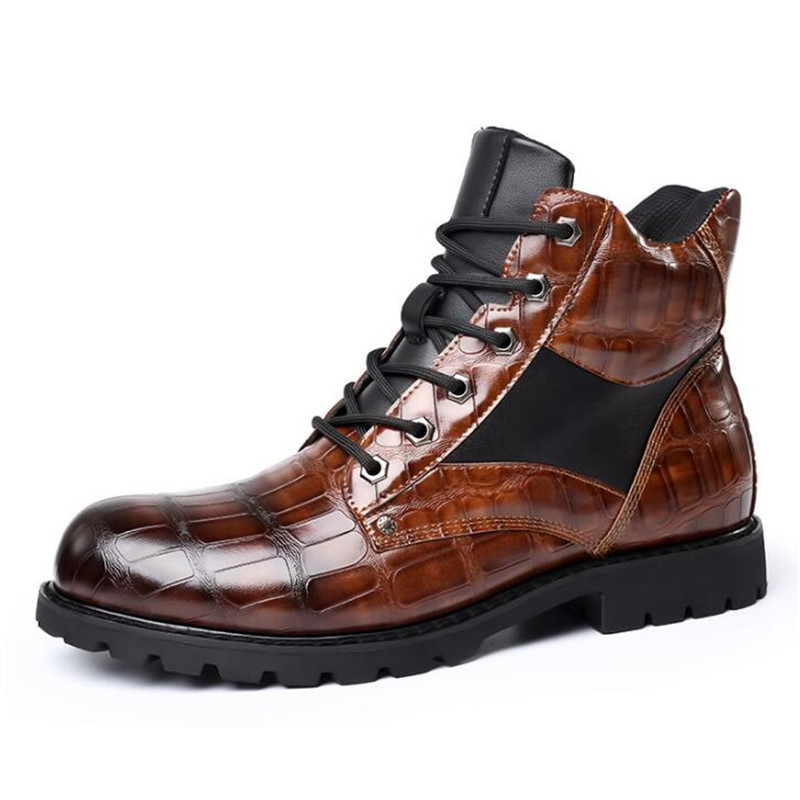 Brand Men Boots Grid Pattern S - Mens Fashion Zapatos review and price