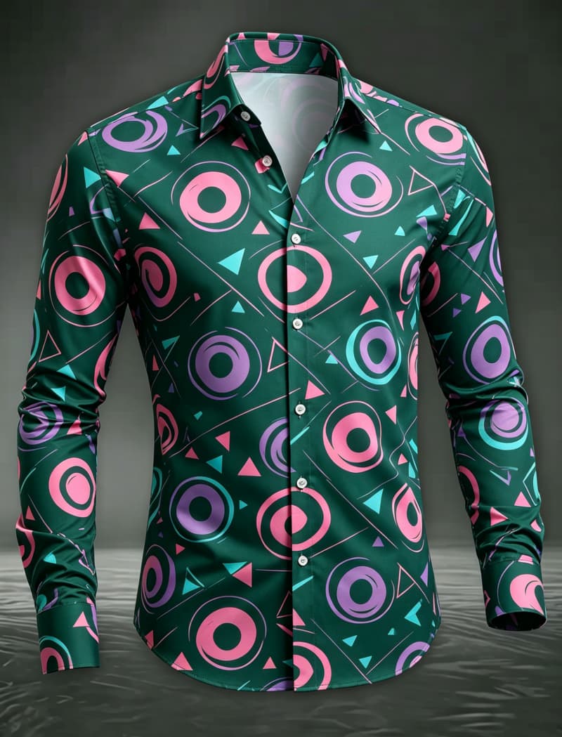 Trendy Men Button‑Up Shirt Ret - Men'S Fashion 70S review and price