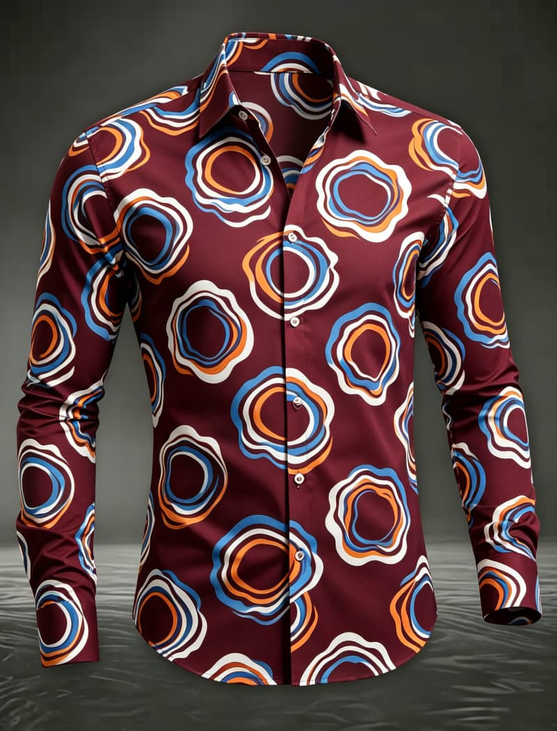 Trendy Men Button‑Up Shirt Ret - Men'S Fashion 70S review and price