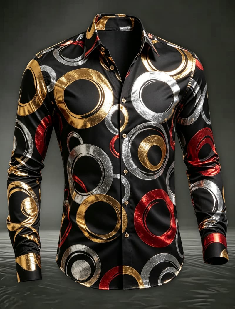 Trendy Men Button‑Up Shirt Ret - Men'S Fashion 70S review and price